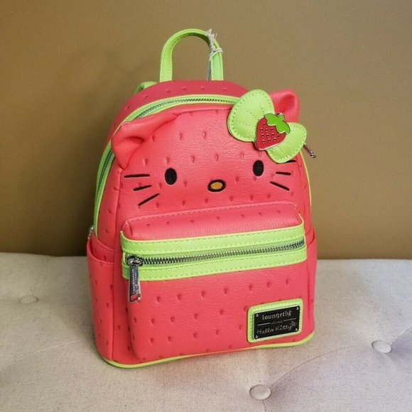 Hello Kitty Loungefly Strawberry Backpack NEW - Picture 3 of 12